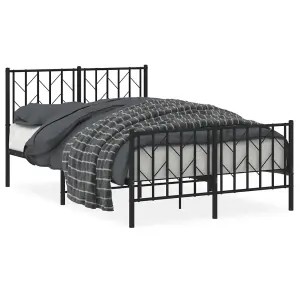 Berkfield Metal Bed Frame without Mattress with Footboard Black 120x200cm