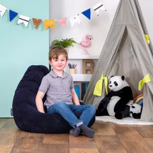 icon Kids Dalton Corduroy Bean Bag Chair Navy Blue Childrens Bean Bags