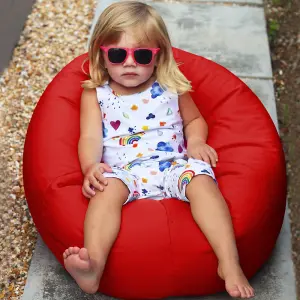 rucomfy Outdoor Water Resistant Small Kids Beanbag - Red