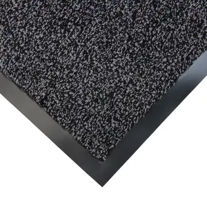 JVL Admiral Machine Washable Micorfibre Barrier Doormat 50x80cm Charcoal