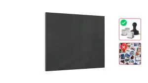 ALLboards 45x45cm dark grey magnetic glass board - frameless glass board, tempered glass suitable for neodymium magnets