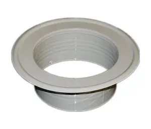 Metal Ventilation Ducting Pipe Wall Plate Spigot White 125mm Diameter