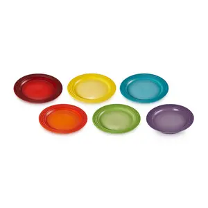 Rainbow Collection 22cm Stoneware Salad/Dessert Plate (Set of 6)