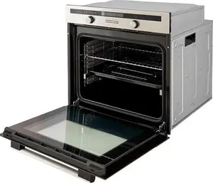 Cooke & Lewis Clmfsta Built-In Single Multifunction Oven - Brushed Black & Grey Stainless Steel Effect