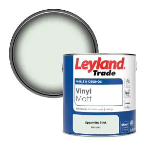 Leyland Trade Vinyl Matt Walls & Ceilings Emulsion Paint Spearmint Stick (PPG1224-2) 2.5L