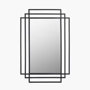 Iron Rectangle Wall Mirror Black