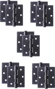 75mm 3" Matt Black Ball Bearing Hinges for Internal Doors, 75mm (3 Inch) Timber Door Hinge, Golden Grace (5Pair)