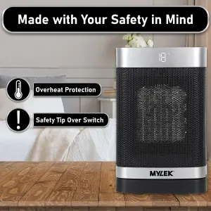 Mylek Space Heater, Oscillating Electric PTC Ceramic Heater 1500W