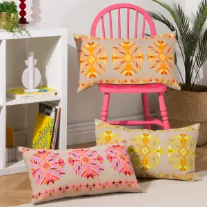 furn. Kalina Embroidered 100% Cotton Polyester Filled Cushion