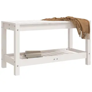 Berkfield Garden Bench White 82.5x35x45 cm Solid Wood Pine