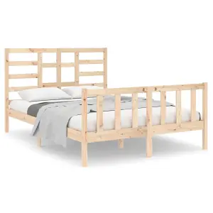 Berkfield Bed Frame Solid Wood 135x190 cm 4FT6 Double