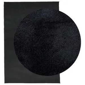 Rug OVIEDO Short Pile Black 140x200 cm