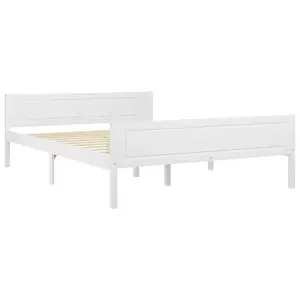 Berkfield Bed Frame Solid Pinewood White 140x200 cm