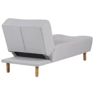 Fabric Chaise Lounge Light Grey ALSTEN