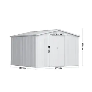 Ajnag 8ft. W x 8ft. D Metal Tool Shed Dark Green