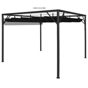 Berkfield Garden Gazebo with Retractable Roof Canopy 3x3 m Anthracite