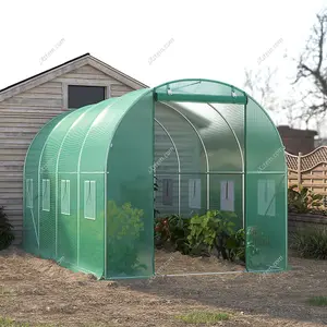 Outdoor Walk In Greenhouse with Rustproof Galvanized Steel Frame, Plant House/Grow House Green