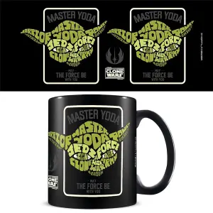 Star Wars: The Clone Wars Calligram Yoda Mug Black/Green (One Size)