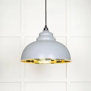 Smooth Brass Harborne Pendant in Birch