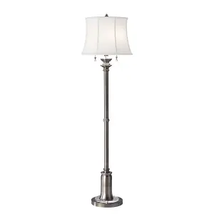 Elstead Stateroom 2 Light Floor Lamp Antique Nickel, E27