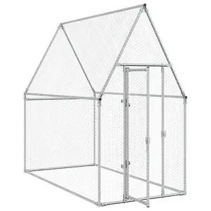 Chicken Cage Silver 200x100x190 cm Galvanised Steel