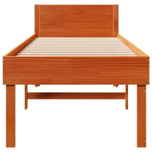 Berkfield Bed Frame without Mattress Wax Brown 80x200 cm Solid Wood Pine