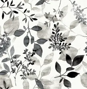 NuWallpaper NUS4983 Breezy Peel & Stick Wallpaper, Black