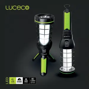 Luceco Multi-Functional Cage Rechargeable 360 Degree Worklight 600LM 6500K - USB Charged