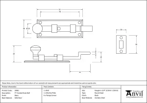 From The Anvil Black 4 Inch Cranked Knob Bolt