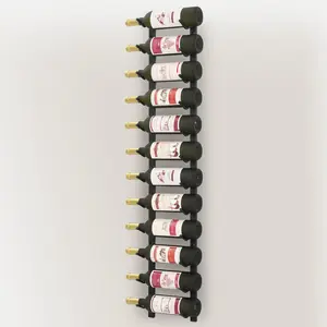 Riveria Wall Mounted Wine Rack for 12 Bottles Black Iron