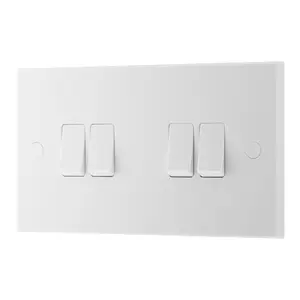 BG White 20A 2 way 4 gang Light Switch