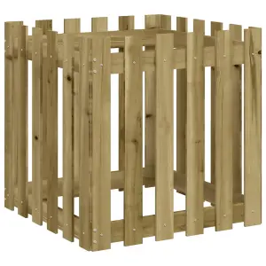 Berkfield Garden Planter with Fence Design 60x60x60 cm Impregnated Wood Pine