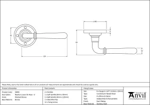 From The Anvil Polished Bronze Newbury Lever on Rose Set - Unsprung