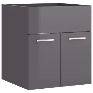 Berkfield Sink Cabinet High Gloss Grey 41x38.5x46 cm Engineered Wood