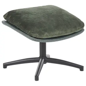 Chair with Footstool EIDE with Footstool Velvet Dark Green