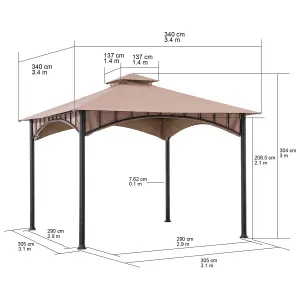 Sunjoy Gazebo LAURO - 340cm x 340cm