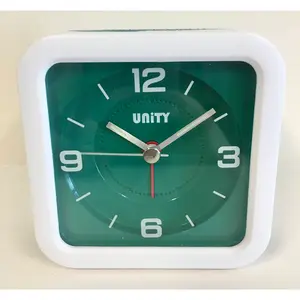 Analog Quartz Alarm Tabletop Clock - Green & White White