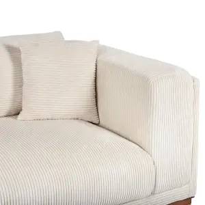 4 Seater Cord Sofa Green Beige VENG