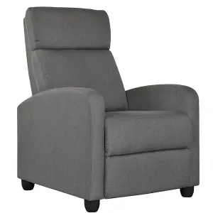 Yaheetech Grey Modern Fabric Recliner Sofa with Pocket