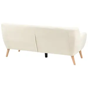 3 Seater Fabric Sofa Light Beige MOTALA