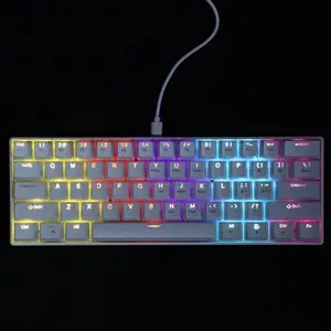 Mechanical Gaming Keyboard With Rgb Backlit 61 Keys Wired Compact Keyboard For