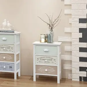 Berkfield French Storage Cabinet 3 Drawers Wood