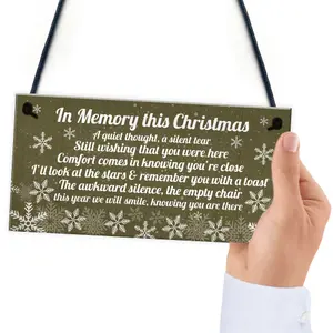 Red Ocean Memorial Christmas Plaque In Memory Of Mum Dad Nan Grandad Hanging Christmas Tree Decoration Sign Gifts