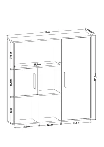 Decorotika Ridge 4 Shelves and Two Cabinets Bookcase