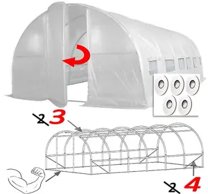 6m x 3m + Hotspot Tape Kit (20' x 10' approx) Pro+ White Poly Tunnel