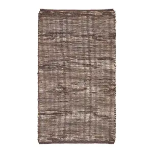 Homescapes Madras Leather Hemp Rug Brown, 120 x 180 cm