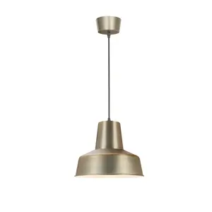 GoodHome Orous Geometric Satin Pewter effect LED Pendant ceiling light, (Dia)320mm