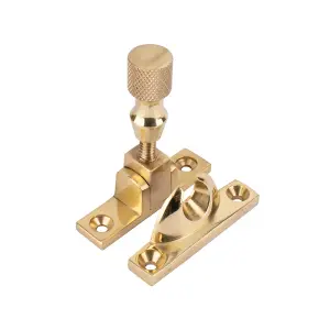 Sash Heritage Brighton Fastener Knurled Top Narrow (Non Locking) - Polished Brass