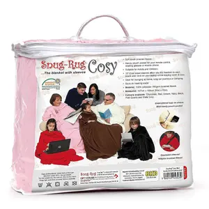 Snug Rug Cosy Sleeved Fleece Blanket With Sleeves and a Handy Pouch Pocket - PINK QUARTZ