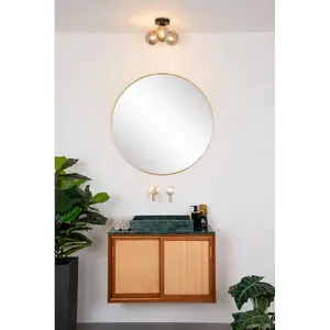 Lucide Trudy Modern Flush Ceiling Light Bathroom 28cm - 3xG9 - IP44 - Black